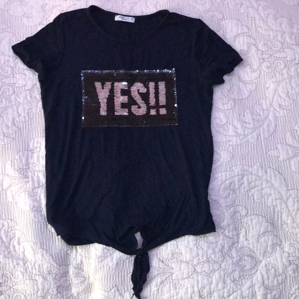 Navy blue sequin shirt